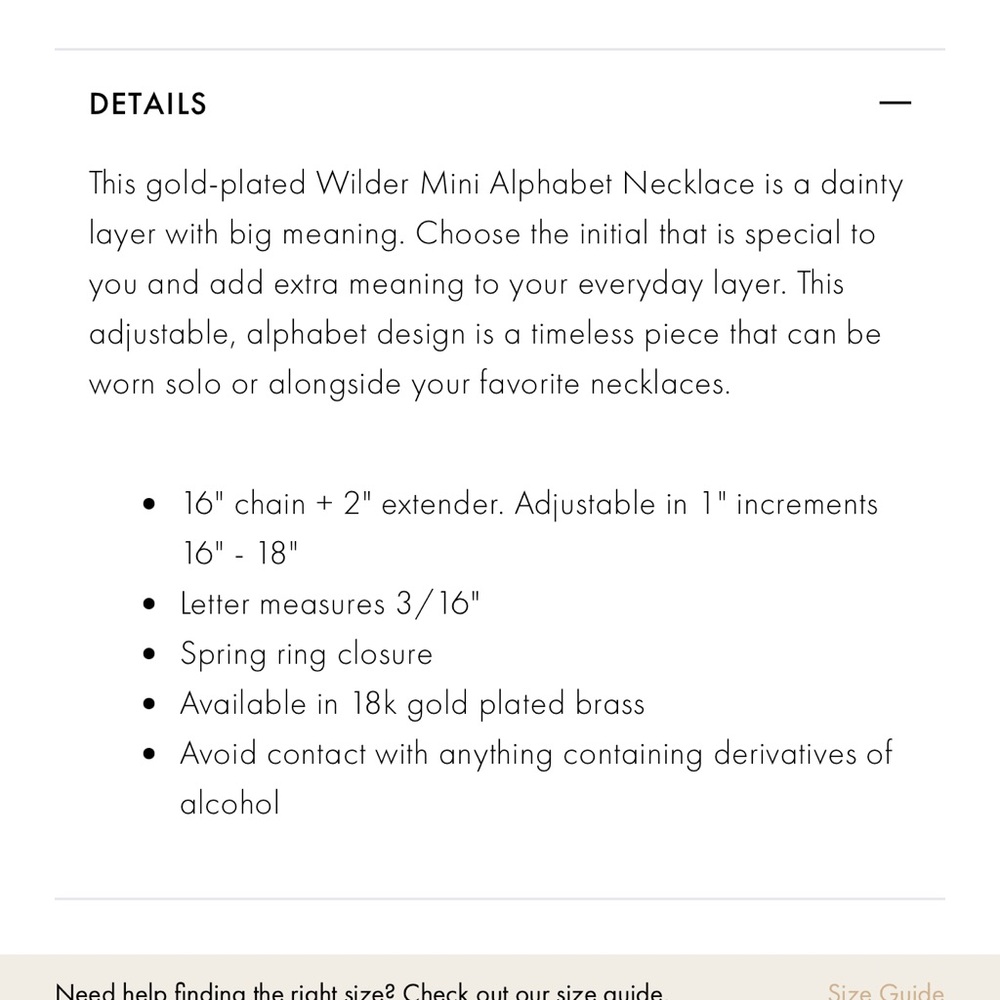 Gorjana Gold mini alphabet Necklace - Picture 5 of 5